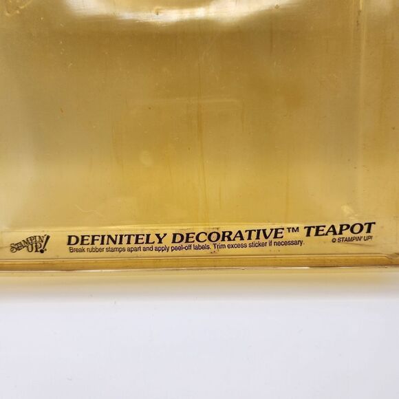 Stampin' Up! Vintage 1996 Definitely Decorative Teapot Block Stamp Set - Picture 3 of 8